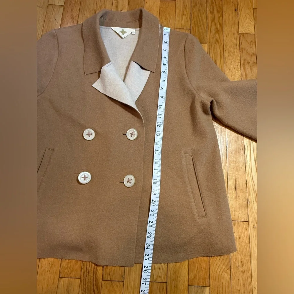 Women's Tan Double-Breasted Jacket/coat #611 - Picture 4 of 8
